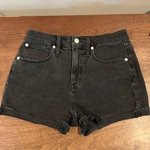 Madewell High Waisted black denim shorts